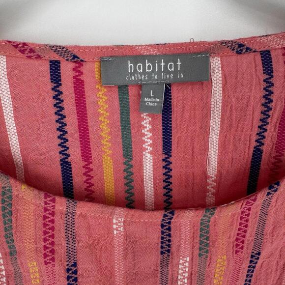 Habitat shirt top womens large L striped oversized relaxed lagen look beachy - Picture 3 of 6